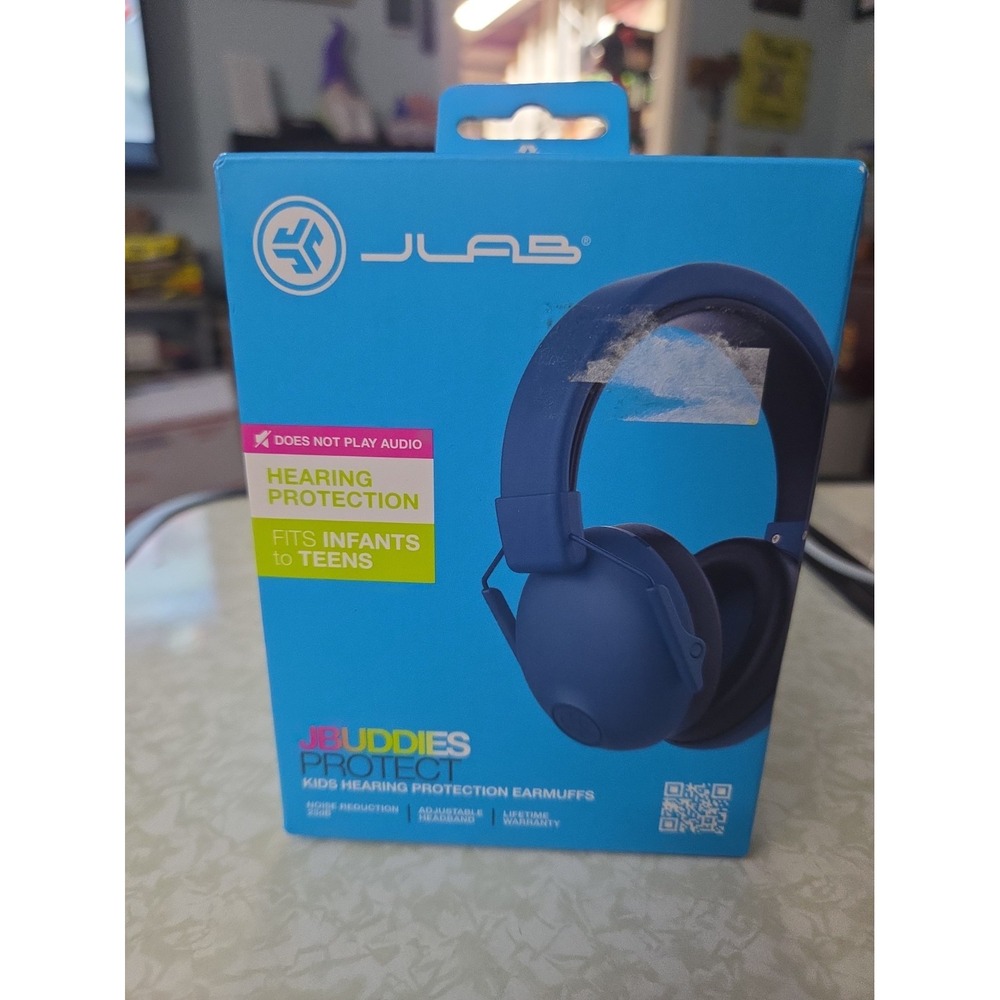 JLab JBuddies Protect Kids Hearing Protection Earmuffs Navy Blue 23dB NRR NEW
